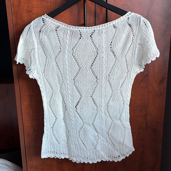 Ralph Lauren Crochet Linen short Sleeve Sweater / Size S - Picture 2 of 8